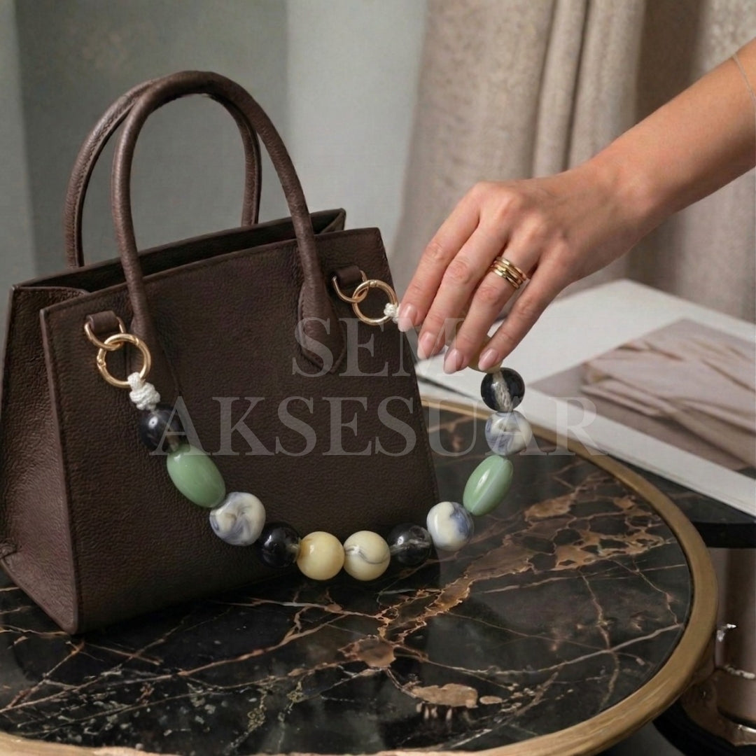 Akrilik Taşlı Çanta Sapı - 1 Adet - Model 13