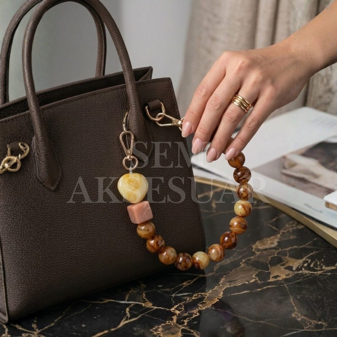 Akrilik Taşlı Çanta Sapı - 1 Adet - Model 2