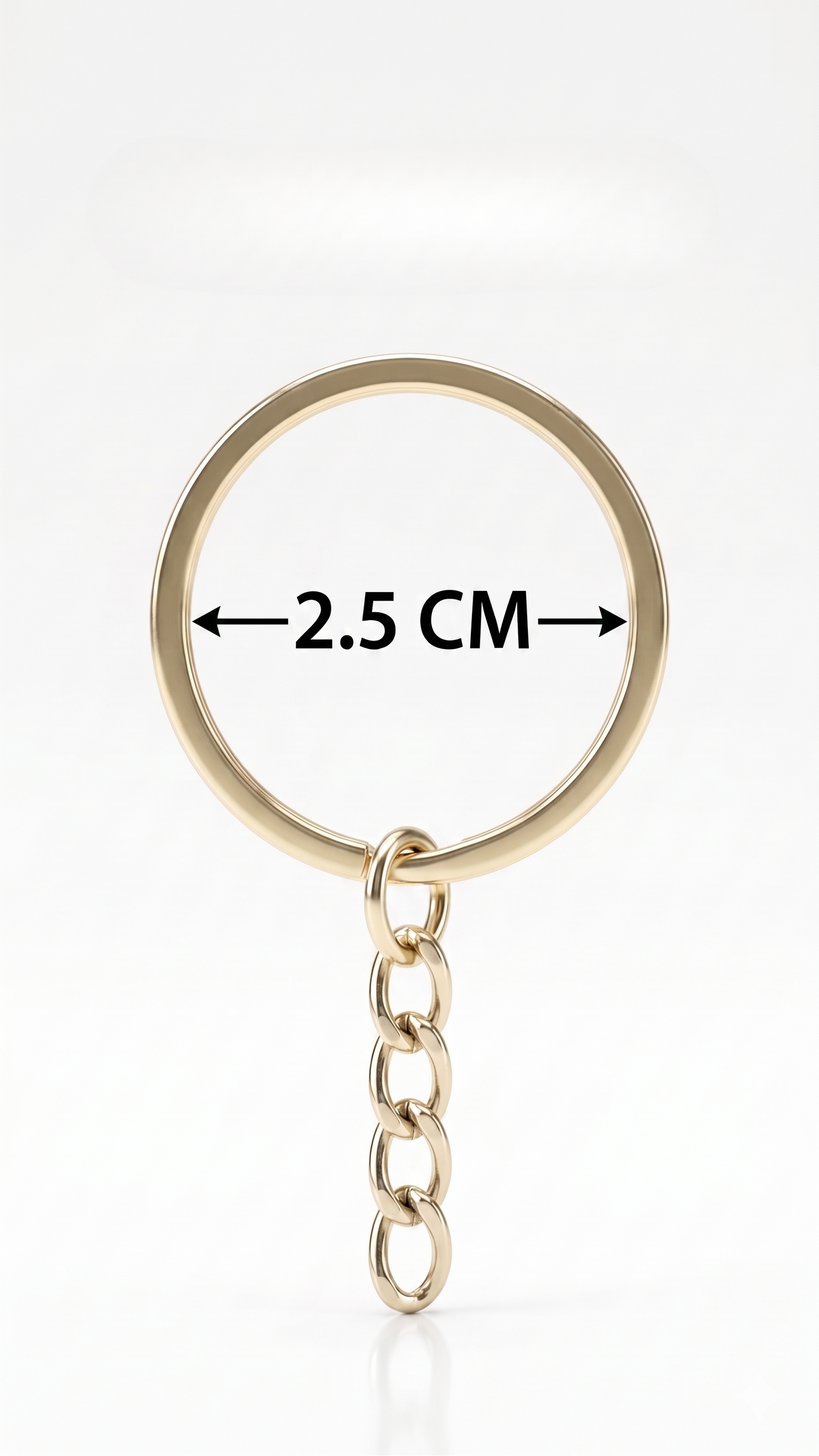 2.5 cm Ezme Anahtarlık Halkası Light Gold