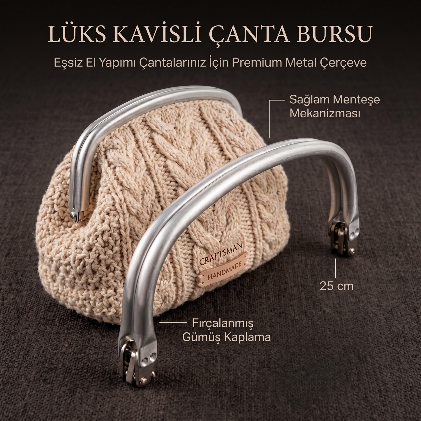 25 CM Popüler Model Kavisli Çanta Bursu
