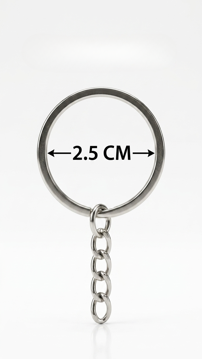 2.5 cm Ezme Anahtarlık Halkası Nikel
