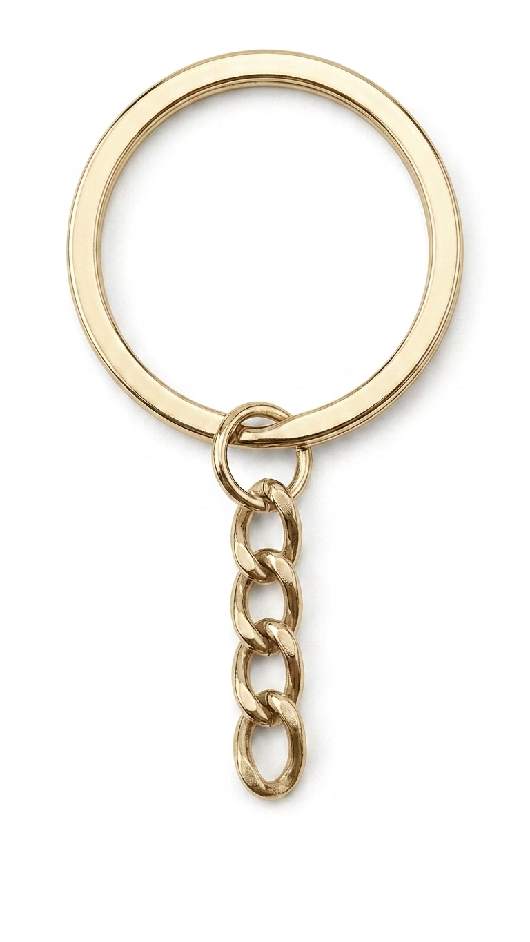 2.5 cm Ezme Anahtarlık Halkası Light Gold